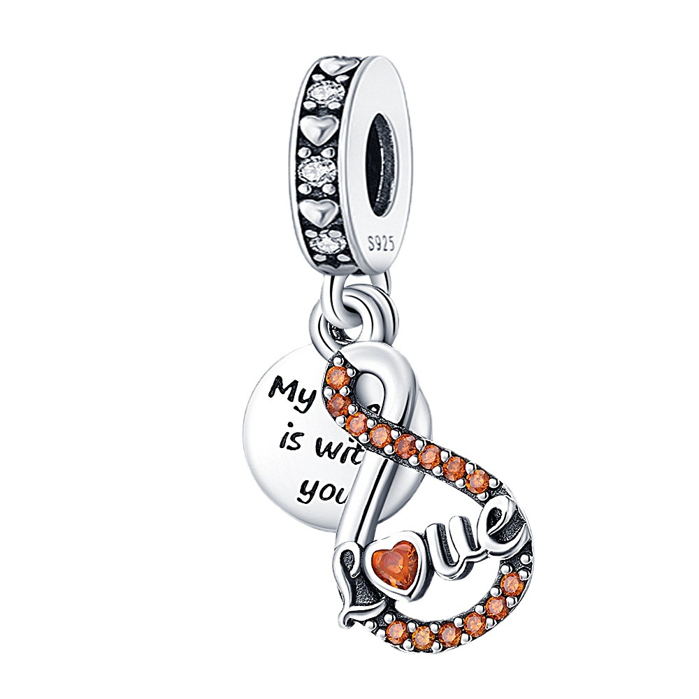 New Popular 925 Sterling Silver Heart -Shaped Lucky Symbol Suspension Simple High -End Jewelry Accessories Wholesale Bracelet
