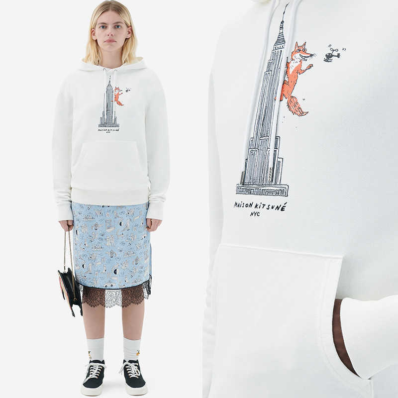 Maison Kitsune Designer Sweatshirt Pullover Jumper Letters Embroidered Women's Hooded Sweater, White2
Maison Kitsune Designer Sweatshirt Pullover Jumper Letters Embroidered Women's Hooded Sweater, White2