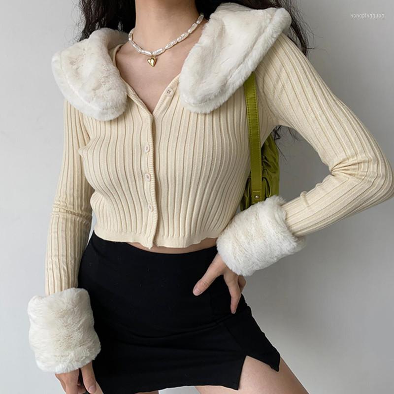 Women's Knits Fashion Trend Removable Fur Collar Long Sleeve Slim Knitted Cardigan Winter Black Center Buttons Cropped Sweater, Green
Women's Knits Fashion Trend Removable Fur Collar Long Sleeve Slim Knitted Cardigan Winter Black Center Buttons Cropped Sweater, Green
