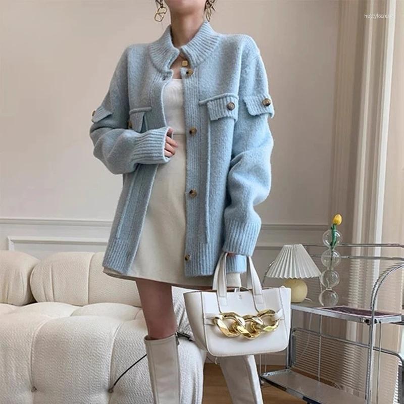 Women's Knits QingWen Autumn Korean Fashion High Quality Knitted Sweater Casual Solid Loose Gentle Cardigan Sweaters Female Jersey Mujer, Blue
Women's Knits QingWen Autumn Korean Fashion High Quality Knitted Sweater Casual Solid Loose Gentle Cardigan Sweaters Female Jersey Mujer, Blue