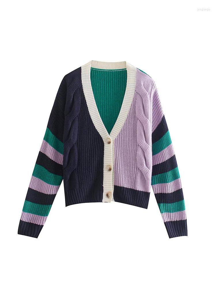 Women' Knits Women' Fall 2023 Fashion Chic Contrast Knit Cardigan Retro V-Neck Long Sleeve Single Breasted Cropped Top, Multi
Women' Knits Women' Fall 2023 Fashion Chic Contrast Knit Cardigan Retro V-Neck Long Sleeve Single Breasted Cropped Top, Multi
