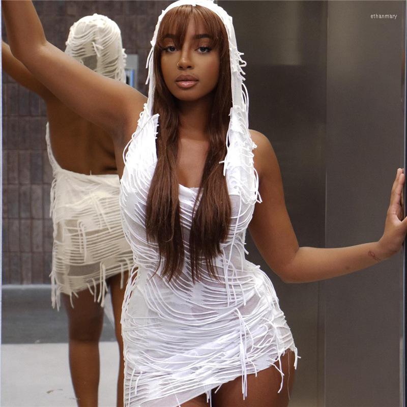 Casual Dresses Women Fashion Sexy Hooded Tassel Mini Dress Black White Sleeveless Backless Slim Bodycon Night Clubwear Y2K Clothes Vestidos
Casual Dresses Women Fashion Sexy Hooded Tassel Mini Dress Black White Sleeveless Backless Slim Bodycon Night Clubwear Y2K Clothes Vestidos