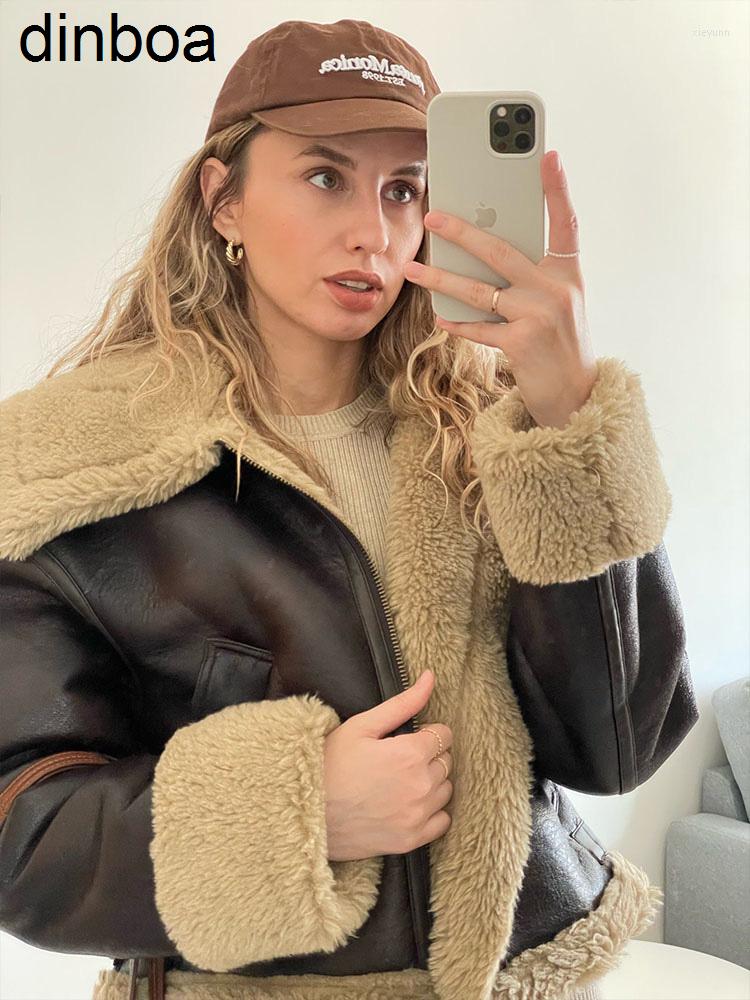 Women' Trench Coats Dinboa-women Fleece Leather Jackets Loose Turn Down Collar Zippers Thick Coat 2023 Autumn Winter Vintage Ladies Warm, Black
Women' Trench Coats Dinboa-women Fleece Leather Jackets Loose Turn Down Collar Zippers Thick Coat 2023 Autumn Winter Vintage Ladies Warm, Black