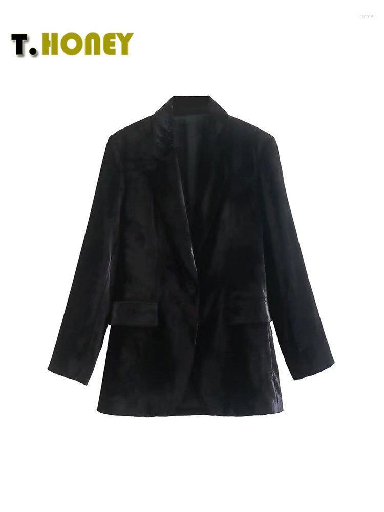 Women' Suits TELLHONEY Women Fashion Solid Notched Collar One-Button Velvet Blazer Female Casual Long Sleeves Loose With Pockets Jacket, Black
Women' Suits TELLHONEY Women Fashion Solid Notched Collar One-Button Velvet Blazer Female Casual Long Sleeves Loose With Pockets Jacket, Black
