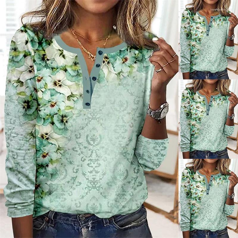 Women' T Shirts Autumn And Winter Women' Loose Long Sleeve Printed U-Neck Button T-shirt Woman Fashion Casual Commuter Top Female
Women' T Shirts Autumn And Winter Women' Loose Long Sleeve Printed U-Neck Button T-shirt Woman Fashion Casual Commuter Top Female