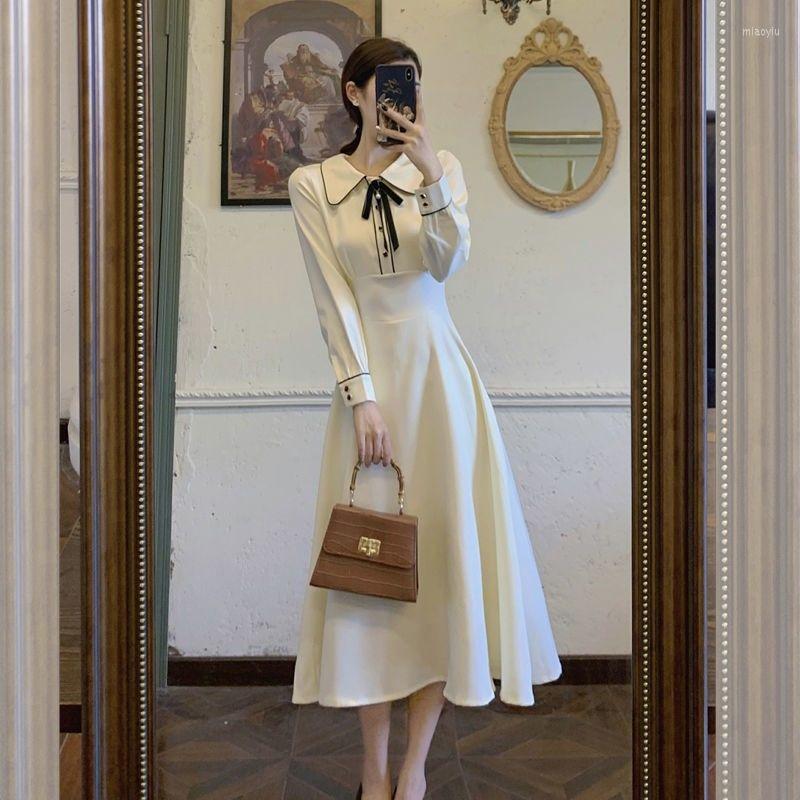 Casual Dresses Women French Graceful Long Sleeve Midi Dress Spring Autumn Lady Fashion Vintage Elegant Bowknot Collar 2023 Clothes, Beige
Casual Dresses Women French Graceful Long Sleeve Midi Dress Spring Autumn Lady Fashion Vintage Elegant Bowknot Collar 2023 Clothes, Beige