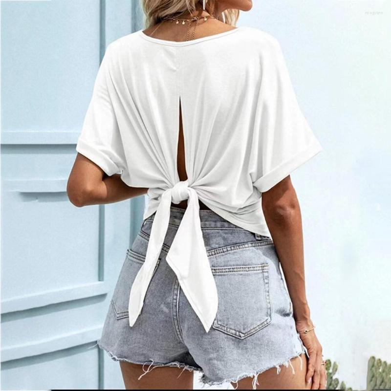 Women's T Shirts Women Sexy Back Hollow Out Lace Up Bow Short Sleeve Shirt Top Spring Summer Black White O-neck Casual Loose T-shirts Tops, Burgundy
Women's T Shirts Women Sexy Back Hollow Out Lace Up Bow Short Sleeve Shirt Top Spring Summer Black White O-neck Casual Loose T-shirts Tops, Burgundy