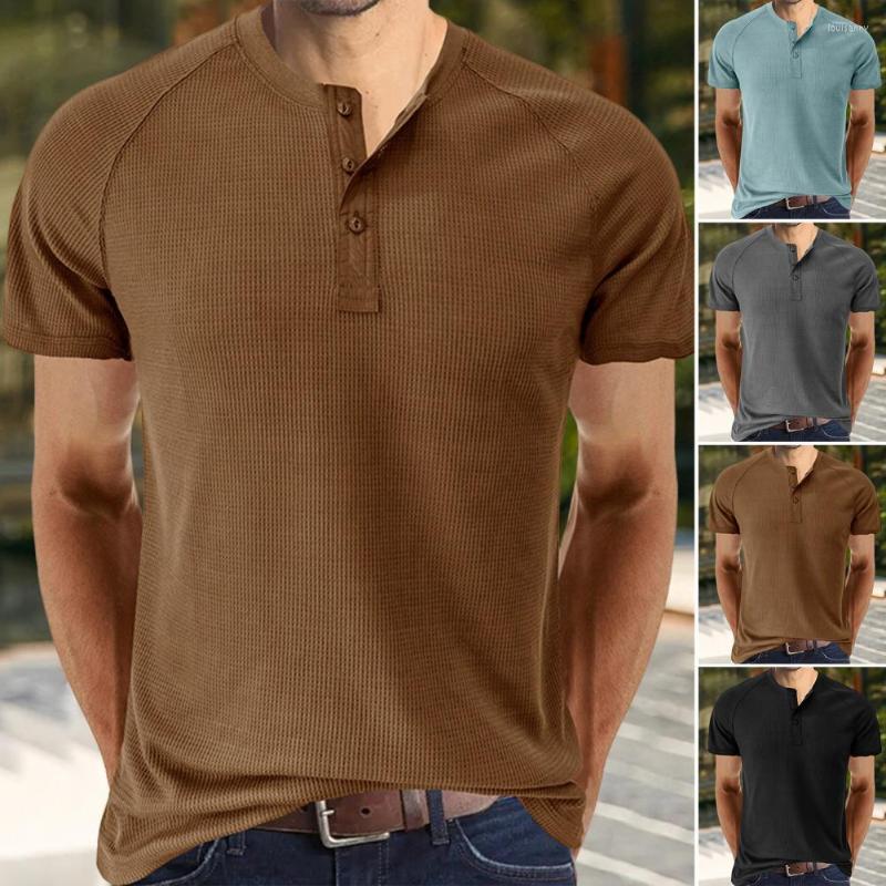 Men's T Shirts Men Summer T-shirt Round Neck Solid Color Buttons Short Sleeves Casual Breathable Soft Daily Top Clothes, Black
Men's T Shirts Men Summer T-shirt Round Neck Solid Color Buttons Short Sleeves Casual Breathable Soft Daily Top Clothes, Black