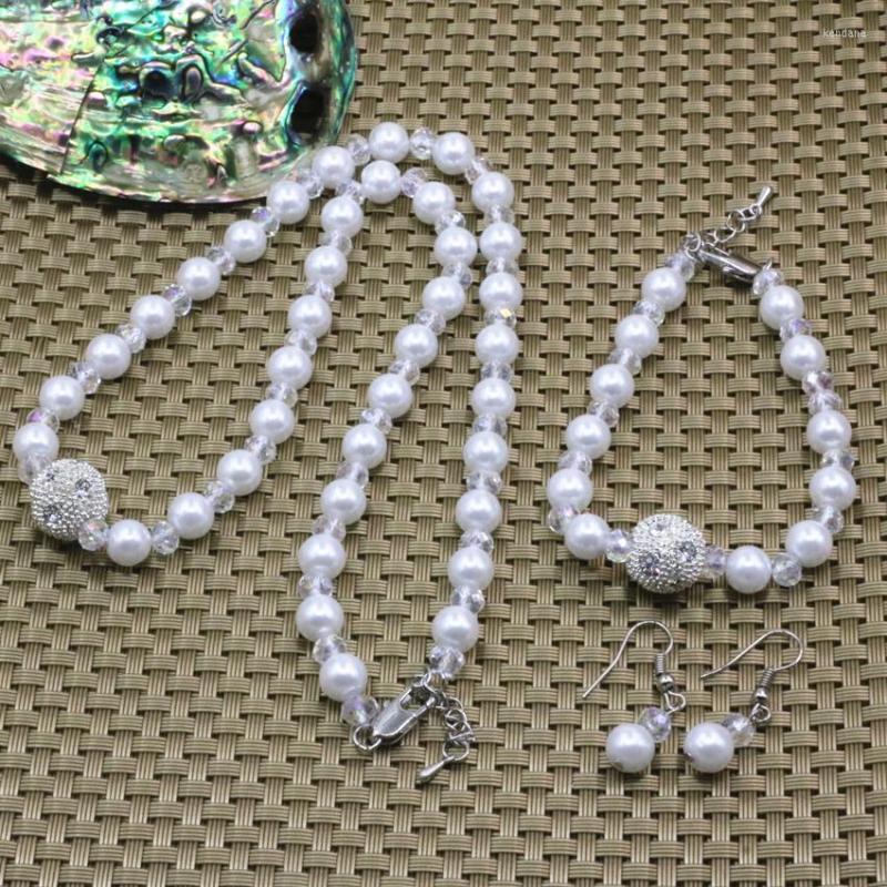 Necklace Earrings Set Charms Women White Simulated-pearl Shell 8mm Round Beads Abacus Crystal Chian Bracelet Jewelry B3181, Picture shown
Necklace Earrings Set Charms Women White Simulated-pearl Shell 8mm Round Beads Abacus Crystal Chian Bracelet Jewelry B3181, Picture shown