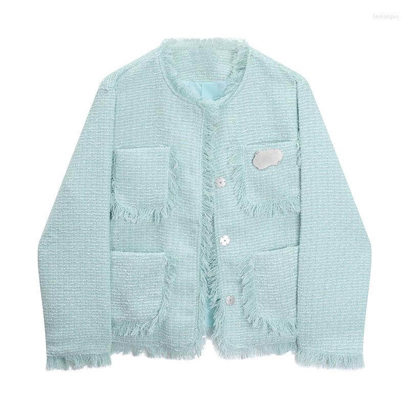 Women's Jackets Elegant French Style Office Tweed Coat Women Spring Temperament Ladies Jacket Green Outerwear Cropped Striped Kawaii Coats
Women's Jackets Elegant French Style Office Tweed Coat Women Spring Temperament Ladies Jacket Green Outerwear Cropped Striped Kawaii Coats