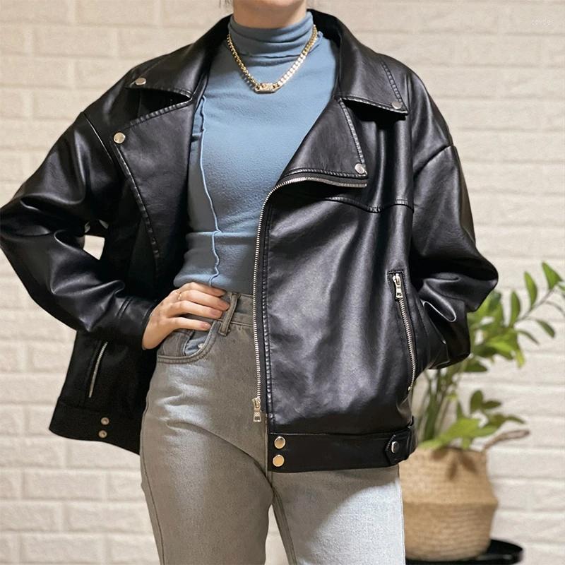 Women's Leather Oversize Women Faux Jacket Motorcycle Jackets Boyfriend Korean Style Female Coat Outwear Black Bike
Women's Leather Oversize Women Faux Jacket Motorcycle Jackets Boyfriend Korean Style Female Coat Outwear Black Bike