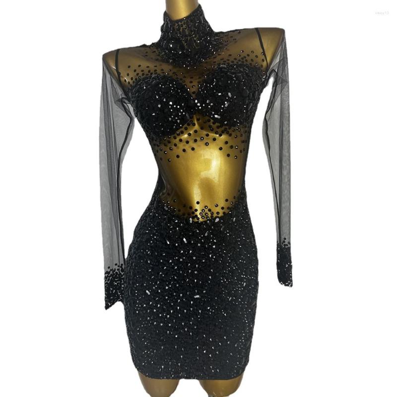 Stage Wear Luxurious Rhinestones Short Dress Sexy Mesh See Through Crystals Party Celebriate Birthday Performance Show, Black
Stage Wear Luxurious Rhinestones Short Dress Sexy Mesh See Through Crystals Party Celebriate Birthday Performance Show, Black