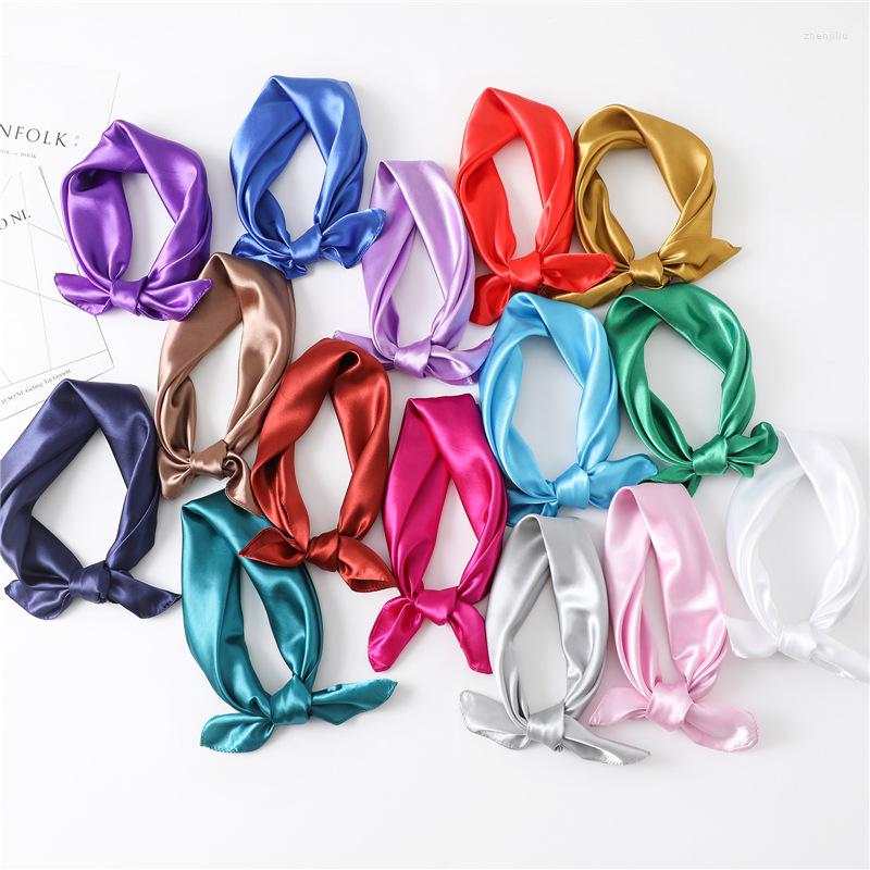 Scarves 2023 Fashion Silk Square Scarf For Women 60cm Satin Neck Hair Tie Band Bag Warp Soft Neckerchief Hijabs Head Female Foulard
Scarves 2023 Fashion Silk Square Scarf For Women 60cm Satin Neck Hair Tie Band Bag Warp Soft Neckerchief Hijabs Head Female Foulard
