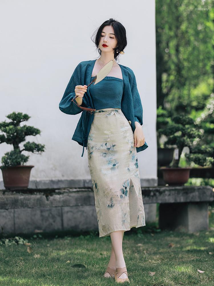 Work Dresses Chinese Style Three Pieces Sets Vintage Holiday Blue Strapless Tops Printed Bodycon Skirt Sun Cardigan Casual Beach 3-Piece, Photo color
Work Dresses Chinese Style Three Pieces Sets Vintage Holiday Blue Strapless Tops Printed Bodycon Skirt Sun Cardigan Casual Beach 3-Piece, Photo color