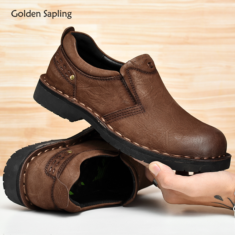 Dress Shoes Golden Sapling Vintage Loafers Genuine Leather Men s Casual Breathable Driving Flats Retro Fashion Sewing Men Leisure Shoe 230213, Auburn 3
Dress Shoes Golden Sapling Vintage Loafers Genuine Leather Men s Casual Breathable Driving Flats Retro Fashion Sewing Men Leisure Shoe 230213, Auburn 3