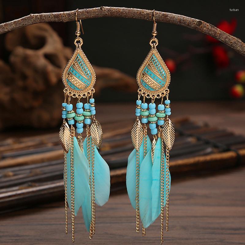 Dangle Earrings Bohemian Ethnic Style Handmade Beads Leaves Feathers Tassels Long For Women
Dangle Earrings Bohemian Ethnic Style Handmade Beads Leaves Feathers Tassels Long For Women