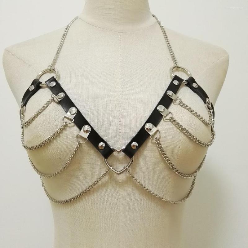 Garters Women Punk Black Leather Harness Harajuku Sexy Chain Bra Sweet Heart Studded Rivet Handmade Body Bondage Belt Girl Chest, Golden
Garters Women Punk Black Leather Harness Harajuku Sexy Chain Bra Sweet Heart Studded Rivet Handmade Body Bondage Belt Girl Chest, Golden