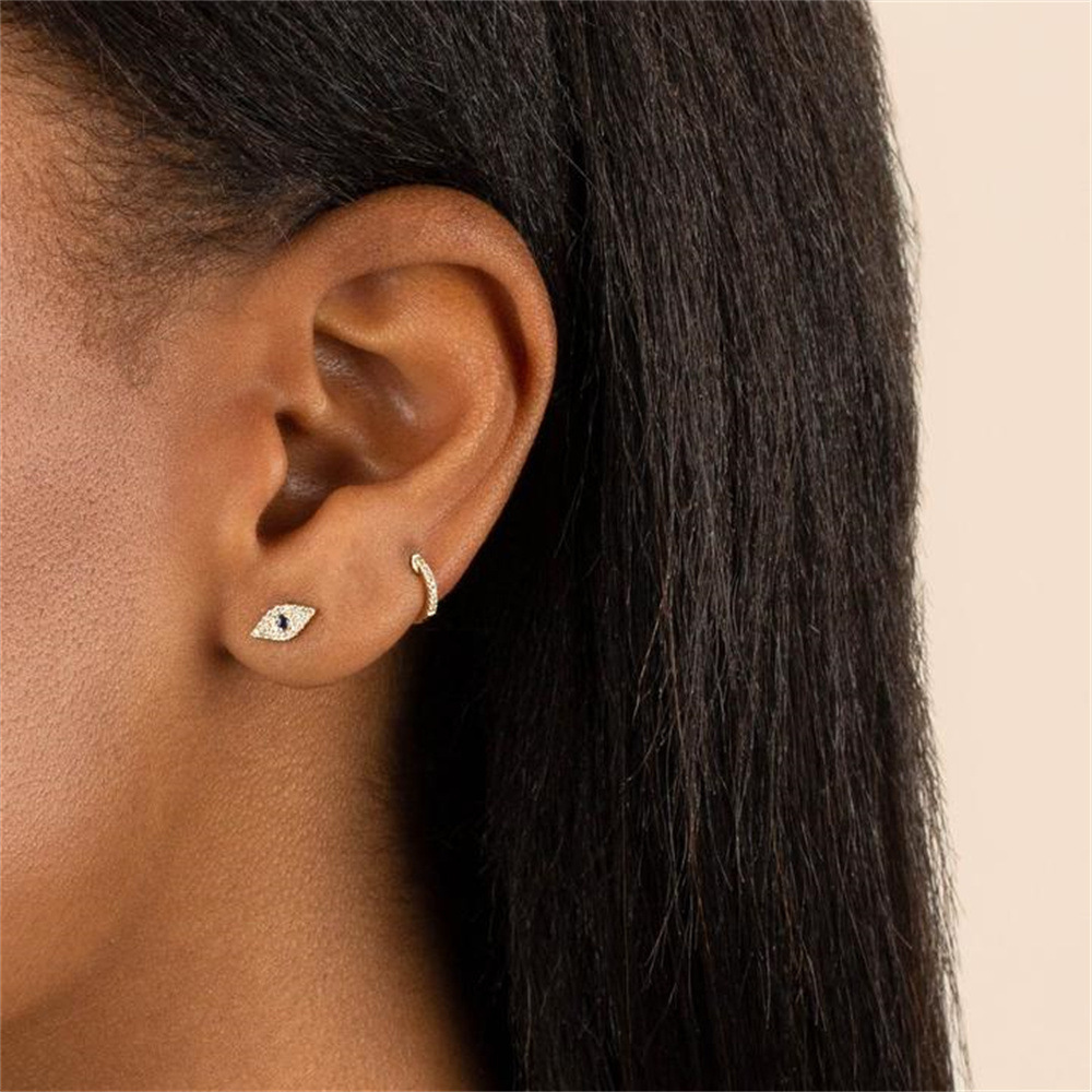 1PC Stainless Steel Ear Cartilage Piercing Hoop Earrings for Women Small Hie Evil Eye Earings Party Punk Jewelry Accessory