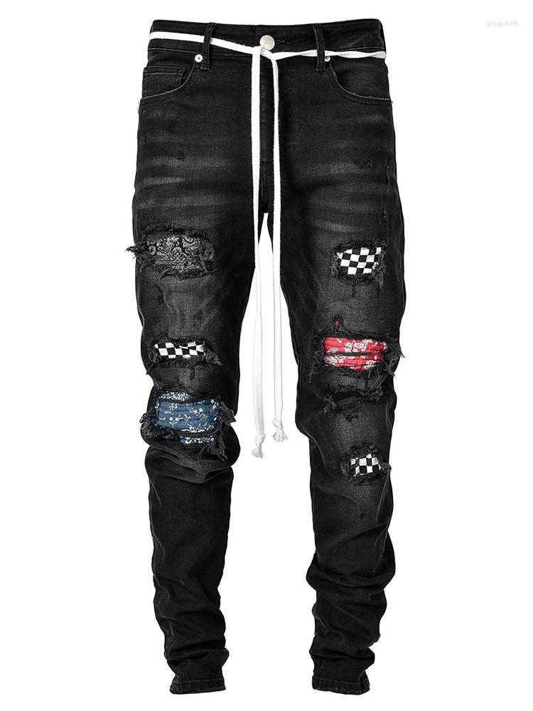 Men' Jeans Niche Tide Chic Darkwear Style Men High End Slim Hole Leggings Street Skinny Fit Denim Pencil Pants 12A4842, Black
Men' Jeans Niche Tide Chic Darkwear Style Men High End Slim Hole Leggings Street Skinny Fit Denim Pencil Pants 12A4842, Black