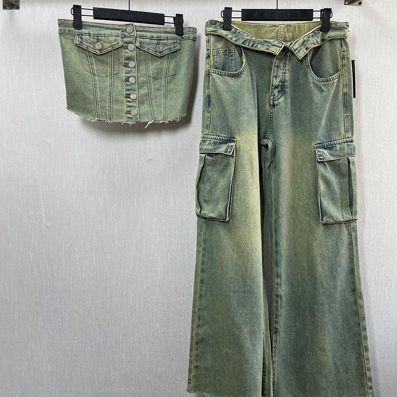 Women' Two Piece Pants 2 Set Women Suits Summer Sexy Slim Sleeveless Denim Vest Tops High Waist Button-up Loose Wid-leg Jeans Cool Girl, Top
Women' Two Piece Pants 2 Set Women Suits Summer Sexy Slim Sleeveless Denim Vest Tops High Waist Button-up Loose Wid-leg Jeans Cool Girl, Top