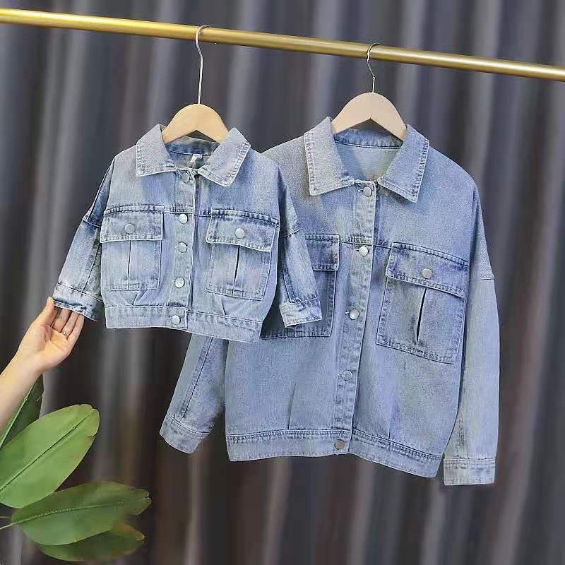 Jackets Spring Autumn Kids Denim Jackets for Girls Baby Flower Embroidery Coats Fashion Child Kids Outwear Ripped Jeans Jackets Jean 230213