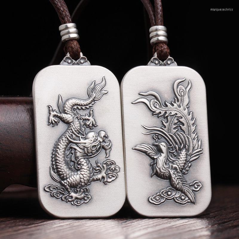 Chains Sterling Silver 999 Dragon/Phoenix Pendant Necklace With Adjustable Wax Rope 60cm For Men And Women Vintage Punk Zodiac Jewelry
Chains Sterling Silver 999 Dragon/Phoenix Pendant Necklace With Adjustable Wax Rope 60cm For Men And Women Vintage Punk Zodiac Jewelry