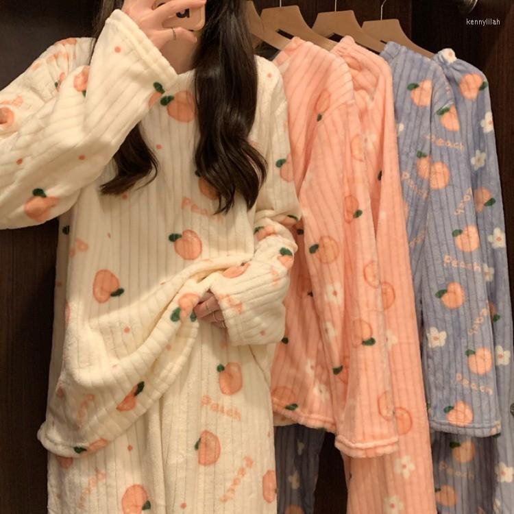 Women's Sleepwear Coral Fleece Women's Pajamas Two Piece Set Loungewear Long Sleeve Pullover Top Trousers Thickened Warm For Women Pjs, Pink
Women's Sleepwear Coral Fleece Women's Pajamas Two Piece Set Loungewear Long Sleeve Pullover Top Trousers Thickened Warm For Women Pjs, Pink