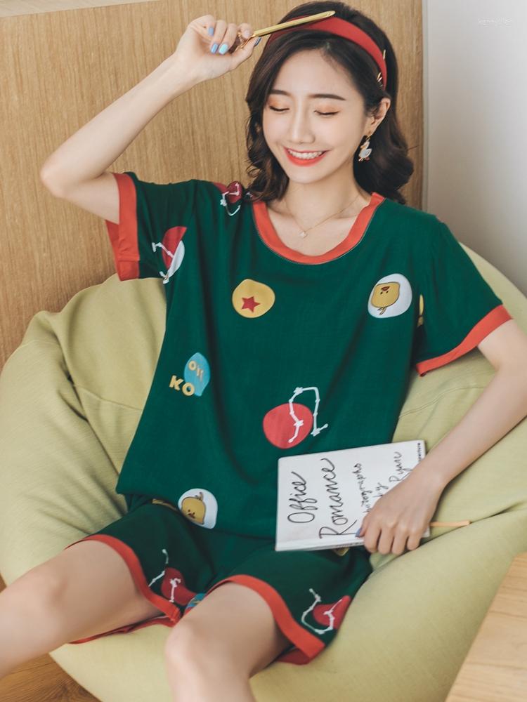 Women's Sleepwear Arrival Korean Cotton Short-Sleeved Pajamas Cute Female Home Service Summer Thin Section Pants Suit, 13
Women's Sleepwear Arrival Korean Cotton Short-Sleeved Pajamas Cute Female Home Service Summer Thin Section Pants Suit, 13