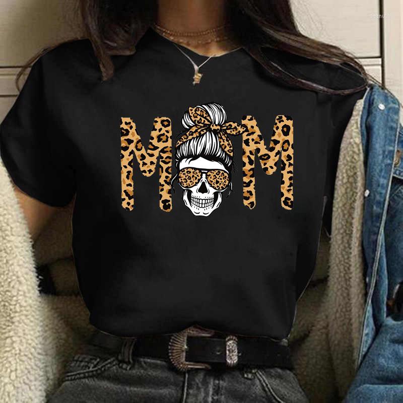 Women's T Shirts Women Summer MOM Life Leopard Print Short Sleeves Black T-shirt For Lady Shirt Harajuku Kawaii Clothing Tops Tees Femme, 36630 
Women's T Shirts Women Summer MOM Life Leopard Print Short Sleeves Black T-shirt For Lady Shirt Harajuku Kawaii Clothing Tops Tees Femme, 36630