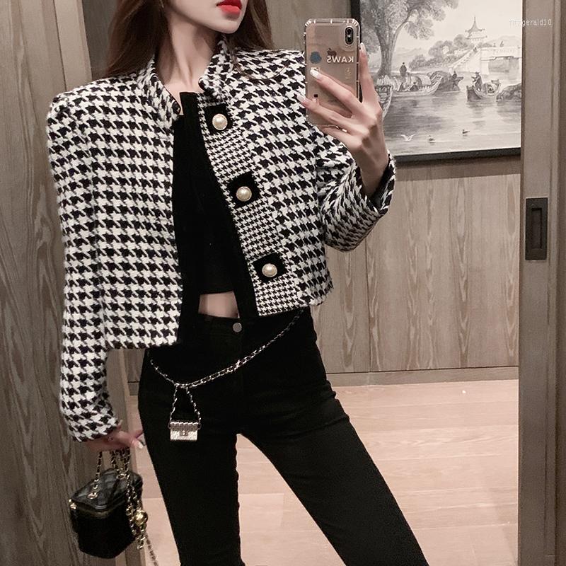 Women' Jackets Fashion Korean Women Autumn Houndstooth Long Sleeve Stand Collar Coats Ladies Casual Blazers Jacket Cropped Tops, Picture color
Women' Jackets Fashion Korean Women Autumn Houndstooth Long Sleeve Stand Collar Coats Ladies Casual Blazers Jacket Cropped Tops, Picture color