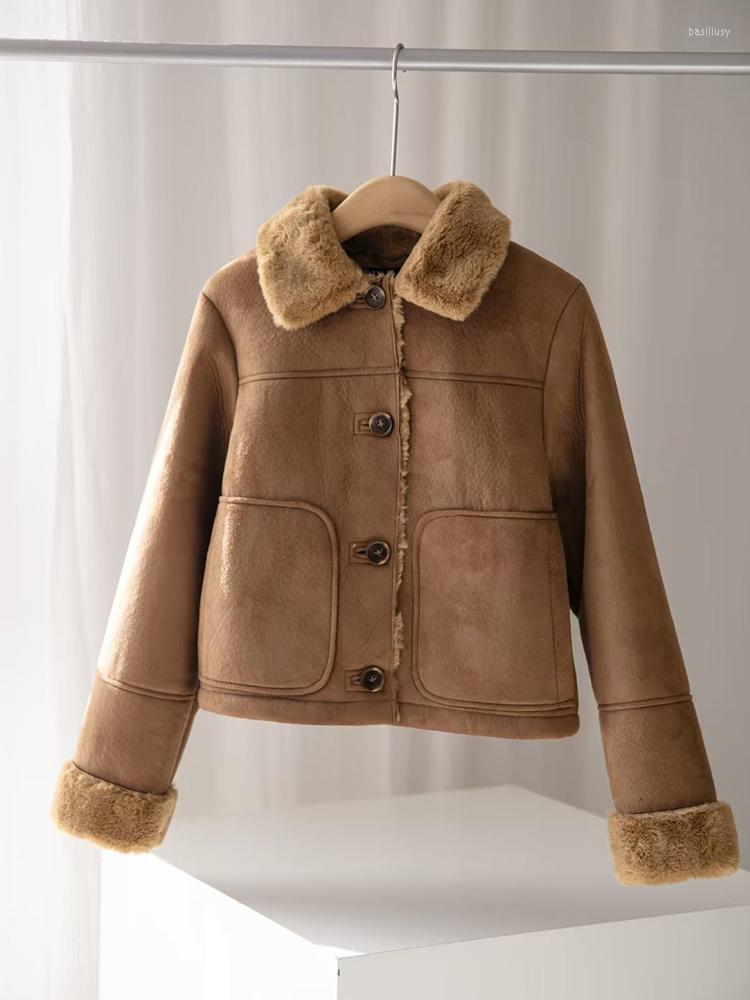 Women's Leather Ailegogo Autumn Winter Women Slim Faux Suede Soft Fur Short Jacket Vintage Female Single Breasted Pocket Coat Outwear, Brown
Women's Leather Ailegogo Autumn Winter Women Slim Faux Suede Soft Fur Short Jacket Vintage Female Single Breasted Pocket Coat Outwear, Brown