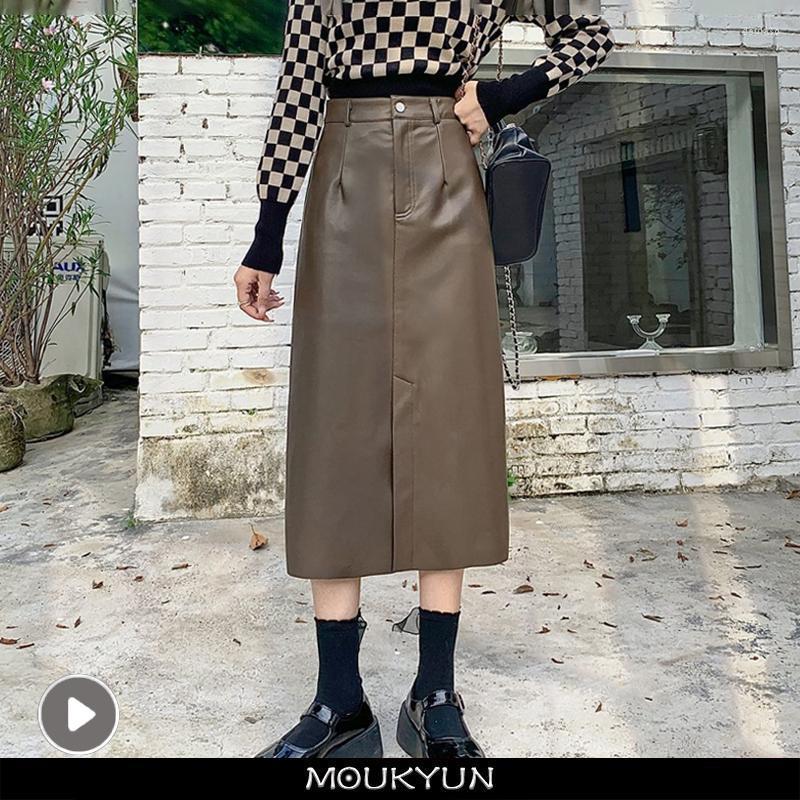 Skirts MOUKYUN Coffee High Waist PU Skirt Female Fashion Slim Leather Faldas Women Solid A-line Office Ladies Midi Split, Black
Skirts MOUKYUN Coffee High Waist PU Skirt Female Fashion Slim Leather Faldas Women Solid A-line Office Ladies Midi Split, Black