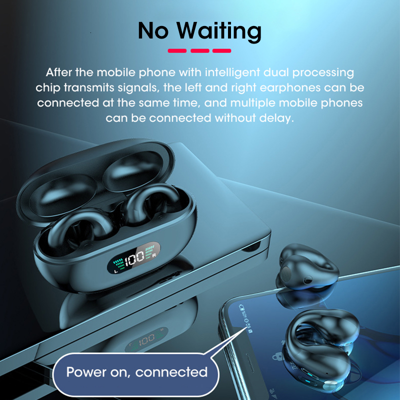 Cell Phone Earphones TWS for Ambie Sound Earcuffs Ear Bone Conduction Earring Wireless Bluetooth Sport Headphones Earbuds Phones 230214