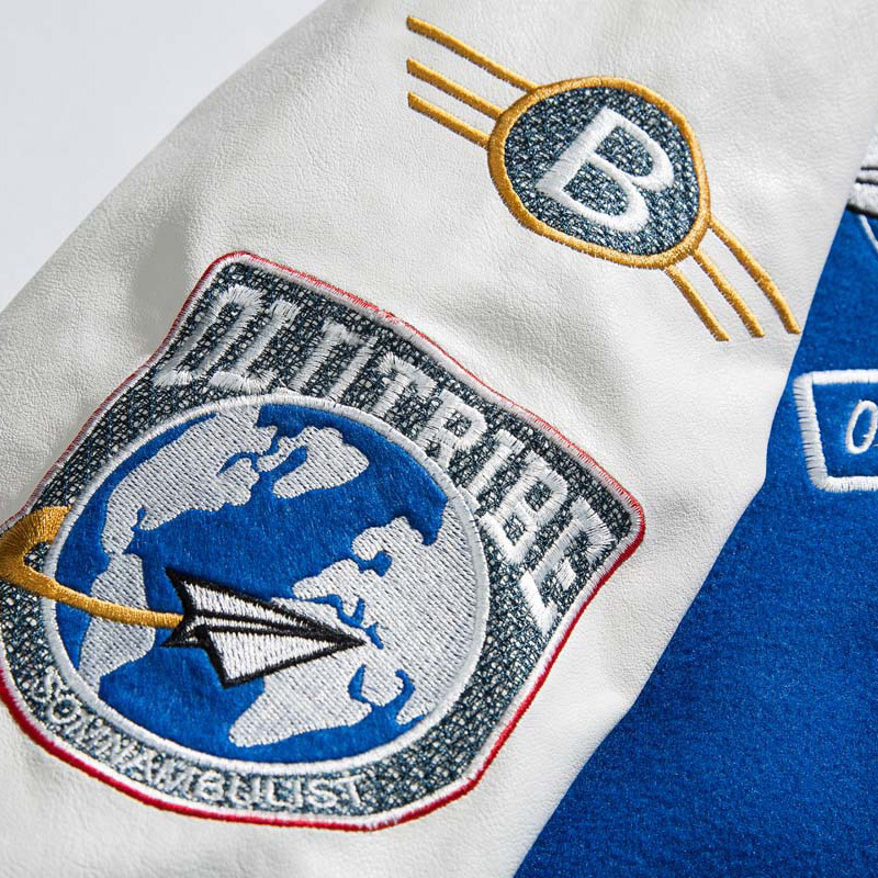 Men's Jackets Men Woman Spring Fall Varsity Epaulettes Embroidery Loose Baseball Uniform Couple Blue Retro Leather Sleeve Bomber Coats 230213