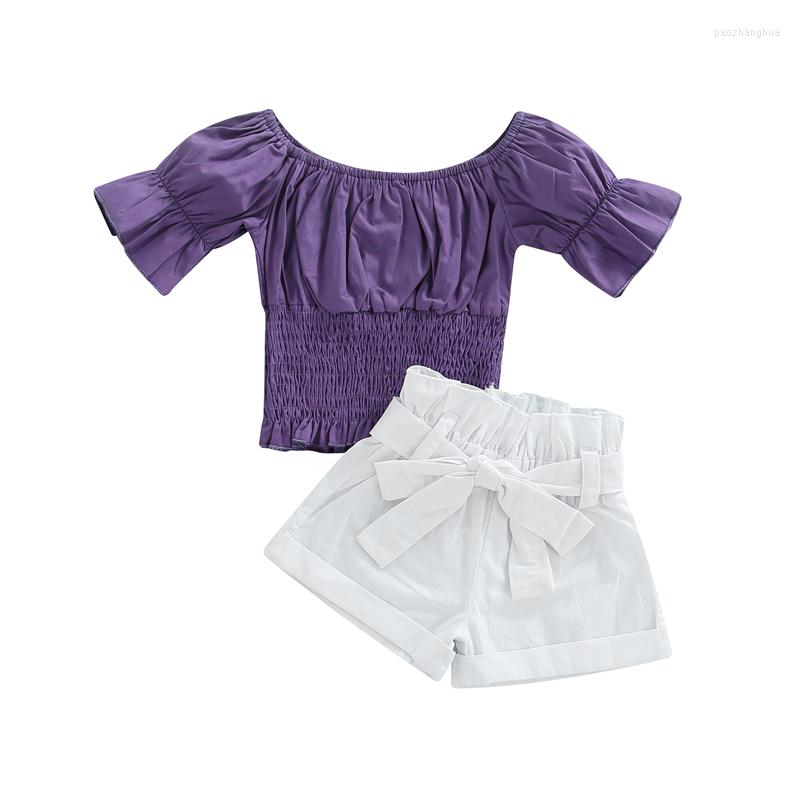 Clothing Sets Girls Summer Three-Piece Outfits Solid Color Short Sleeve Pleated T-Shirt Ruffled Pants Decorative Waist Belt, Picture shown
Clothing Sets Girls Summer Three-Piece Outfits Solid Color Short Sleeve Pleated T-Shirt Ruffled Pants Decorative Waist Belt, Picture shown