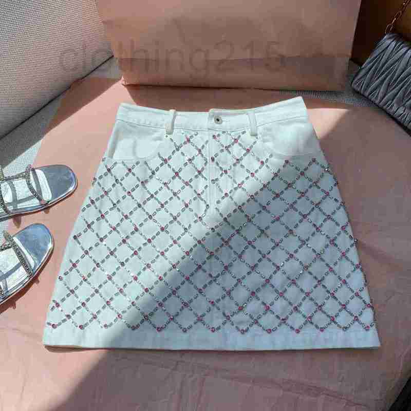 Skirts Designer High-end Spring and Summer New Handmade Beaded Diamond Pink Decorative Denim A-line Women RAR5, White2
Skirts Designer High-end Spring and Summer New Handmade Beaded Diamond Pink Decorative Denim A-line Women RAR5, White2