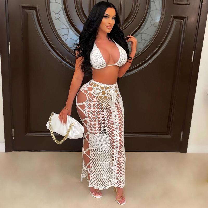 Casual Dresses Hand Crochet Beach 2 Piece Skirt Set Women Knitted Lace Up Bra Top Hollow Out Maxi Dress Female Summer Holiday Outfits Suit, Black
Casual Dresses Hand Crochet Beach 2 Piece Skirt Set Women Knitted Lace Up Bra Top Hollow Out Maxi Dress Female Summer Holiday Outfits Suit, Black