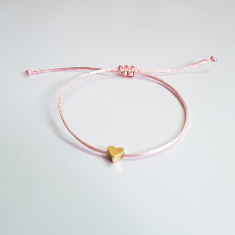 Strand KBJW Original Delicated Heart Bracelet Gold/Silver Color Handmade Weaved Pink Cord Little Girls/Women Adjustable 1pcs
Strand KBJW Original Delicated Heart Bracelet Gold/Silver Color Handmade Weaved Pink Cord Little Girls/Women Adjustable 1pcs