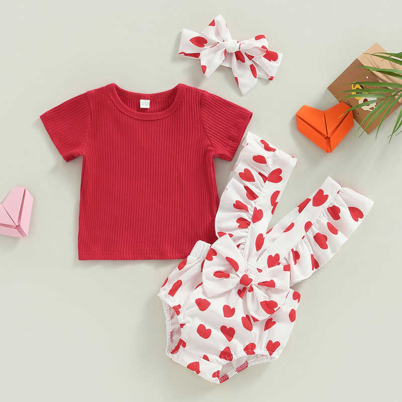 Clothing Sets Lovely Toddler Baby Girls Clothes Set Summer Knitted TShirts Heart Print Suspender Ruffles Shorts Headband Children Pcs Suit, Red
Clothing Sets Lovely Toddler Baby Girls Clothes Set Summer Knitted TShirts Heart Print Suspender Ruffles Shorts Headband Children Pcs Suit, Red