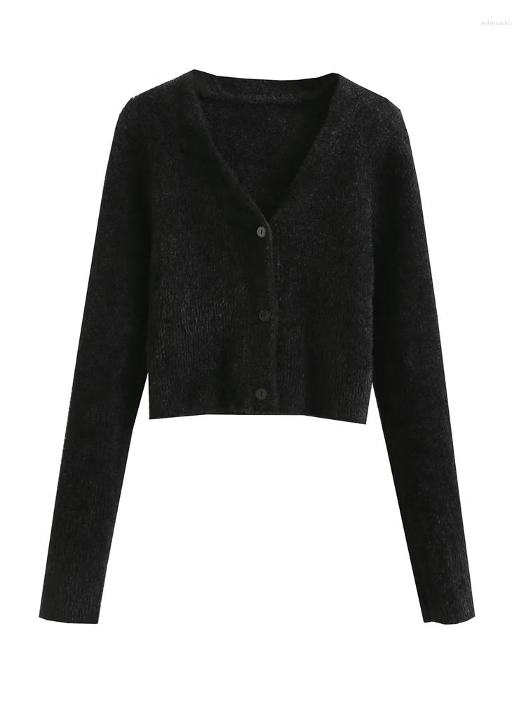 Women' Knits 2023 Winter Women Black Short Slim Cardigan Vintage Chic Jumper Crop Knitted
Women' Knits 2023 Winter Women Black Short Slim Cardigan Vintage Chic Jumper Crop Knitted