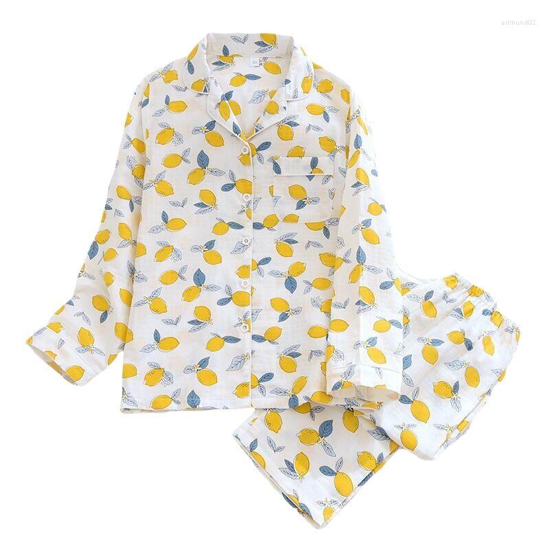 Women's Sleepwear Lapel Lemon Cotton Gauze Woman Pajama Set Two-piece Suit Women Home Clothes Thin Ladies Long-sleeved Loose Summer, Pink-lemon
Women's Sleepwear Lapel Lemon Cotton Gauze Woman Pajama Set Two-piece Suit Women Home Clothes Thin Ladies Long-sleeved Loose Summer, Pink-lemon