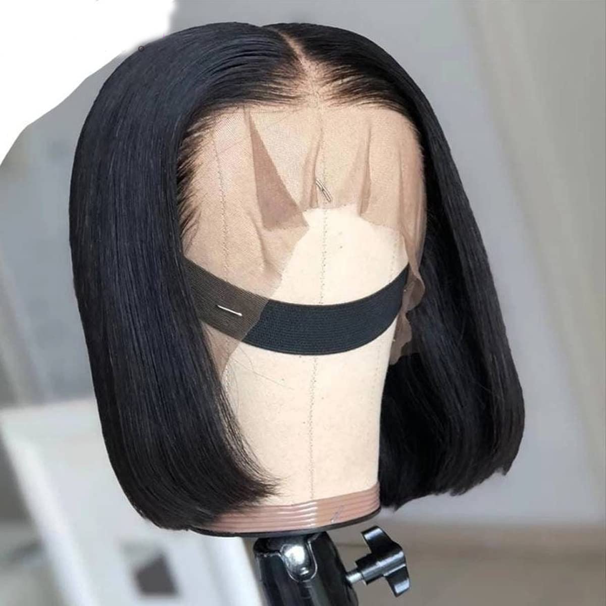 10Inch 13X4 Lace Front Wig Glueless Human Hair Pre Plucked Short Bob Wigs For Black Women 180% Density