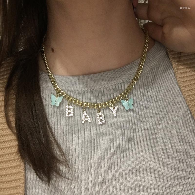 Choker Crystal BABY Letters Pendant Necklace For Women Fashion Cute Butterfly Girl Gold Color Chains Bijoux Couple Gift
Choker Crystal BABY Letters Pendant Necklace For Women Fashion Cute Butterfly Girl Gold Color Chains Bijoux Couple Gift