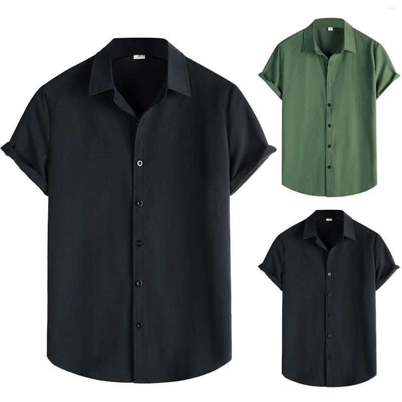 Men' Casual Shirts Mens Fashion Solid Color Lapel Button Short Sleeve Shirt Top Loose Comfortable For Male #t2g, Black
Men' Casual Shirts Mens Fashion Solid Color Lapel Button Short Sleeve Shirt Top Loose Comfortable For Male #t2g, Black