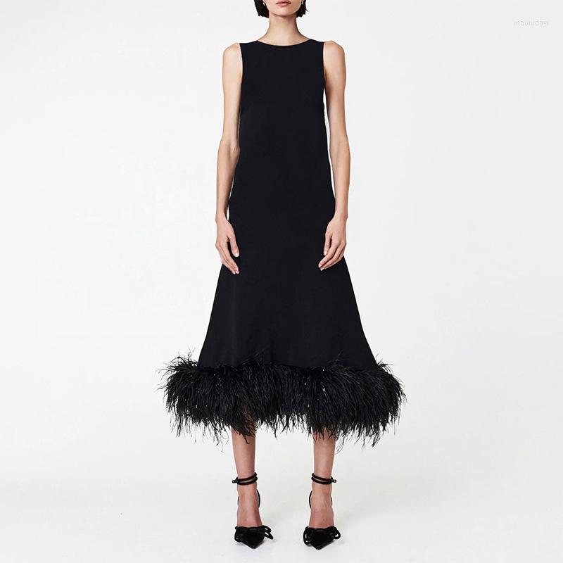 Casual Dresses Summer Sleeveless Feathers Loose Dress Birthday Ladies Long Style Feather Elegant Short Vestidos, Black
Casual Dresses Summer Sleeveless Feathers Loose Dress Birthday Ladies Long Style Feather Elegant Short Vestidos, Black
