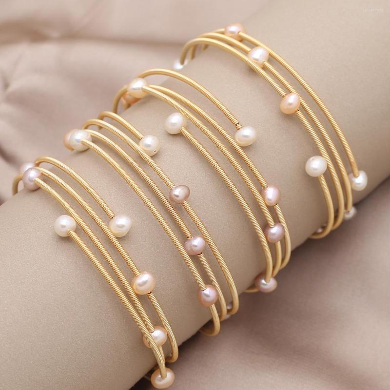 Bangle Natural Fresh Water Pearl Three Ring Copper Color Bracelet For Women Jewelry Party Banquet Gift Girls
Bangle Natural Fresh Water Pearl Three Ring Copper Color Bracelet For Women Jewelry Party Banquet Gift Girls