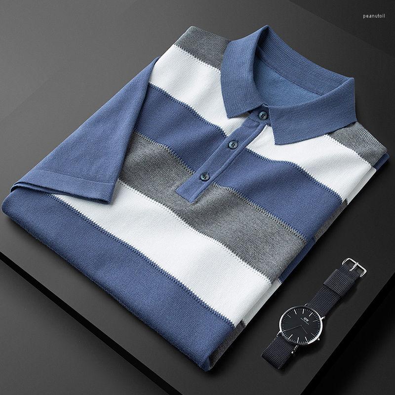 Men's Polos 2023 Summer High-Quality Fashion Men Short Sleeve Slim Polo Shirt Vintage Striped Knit Casual Lapel S15, Black
Men's Polos 2023 Summer High-Quality Fashion Men Short Sleeve Slim Polo Shirt Vintage Striped Knit Casual Lapel S15, Black