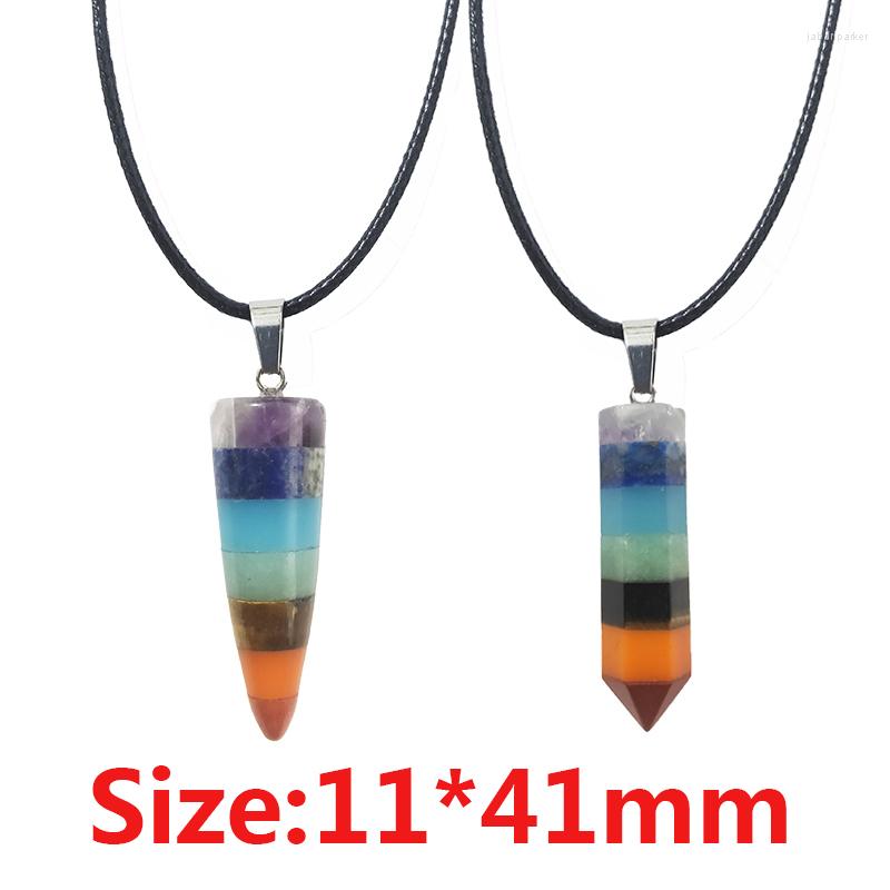 Pendant Necklaces 1pc Reiki Energy Crystal 7 Chakra Natural Stone Point Dowsing Pendulum Necklace For Men Women Divination
Pendant Necklaces 1pc Reiki Energy Crystal 7 Chakra Natural Stone Point Dowsing Pendulum Necklace For Men Women Divination