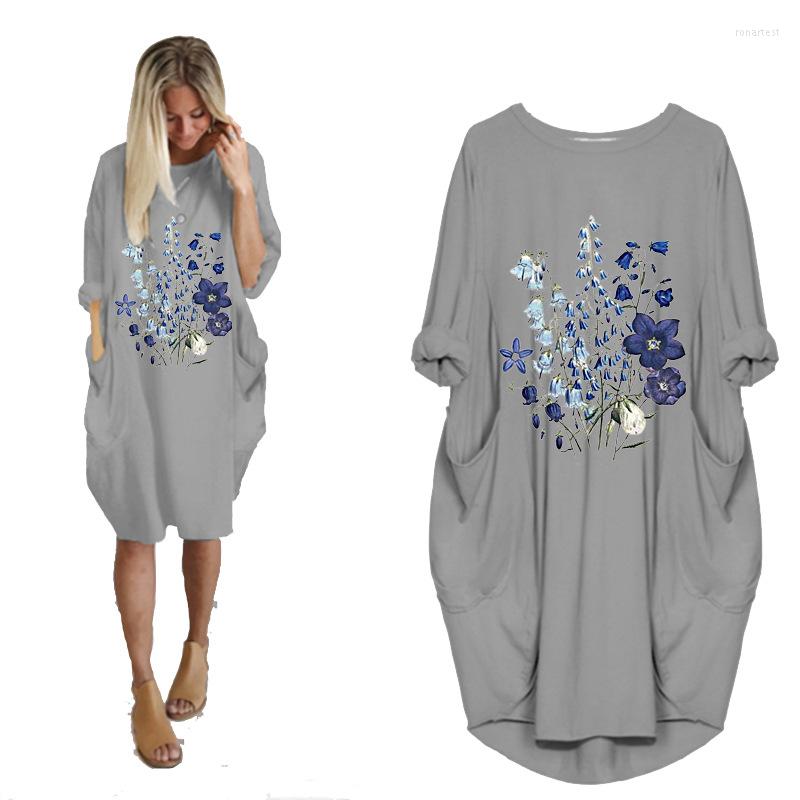 Casual Dresses 2023 Autumn Midi Dress Floral Flower Print O Neck Long Sleeve Loose Big Size Women With Pockets Vestidos Mujer, Sky blue
Casual Dresses 2023 Autumn Midi Dress Floral Flower Print O Neck Long Sleeve Loose Big Size Women With Pockets Vestidos Mujer, Sky blue