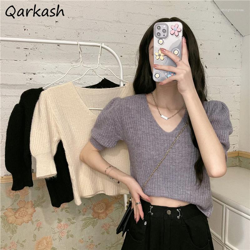 Women's T Shirts Knitted Short Sleeve T-shirts Women Summer V-neck Sexy Slim Cute Females Vintage Ulzzang Retro Tops Mujer Harajuku Ropa, Black
Women's T Shirts Knitted Short Sleeve T-shirts Women Summer V-neck Sexy Slim Cute Females Vintage Ulzzang Retro Tops Mujer Harajuku Ropa, Black